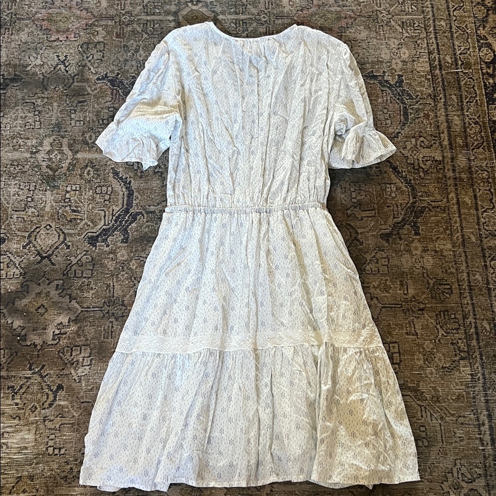 Isabella Sinclair Bandera Ruffled Tunic Dress White Tussel Dress Small - Picture 4 of 5